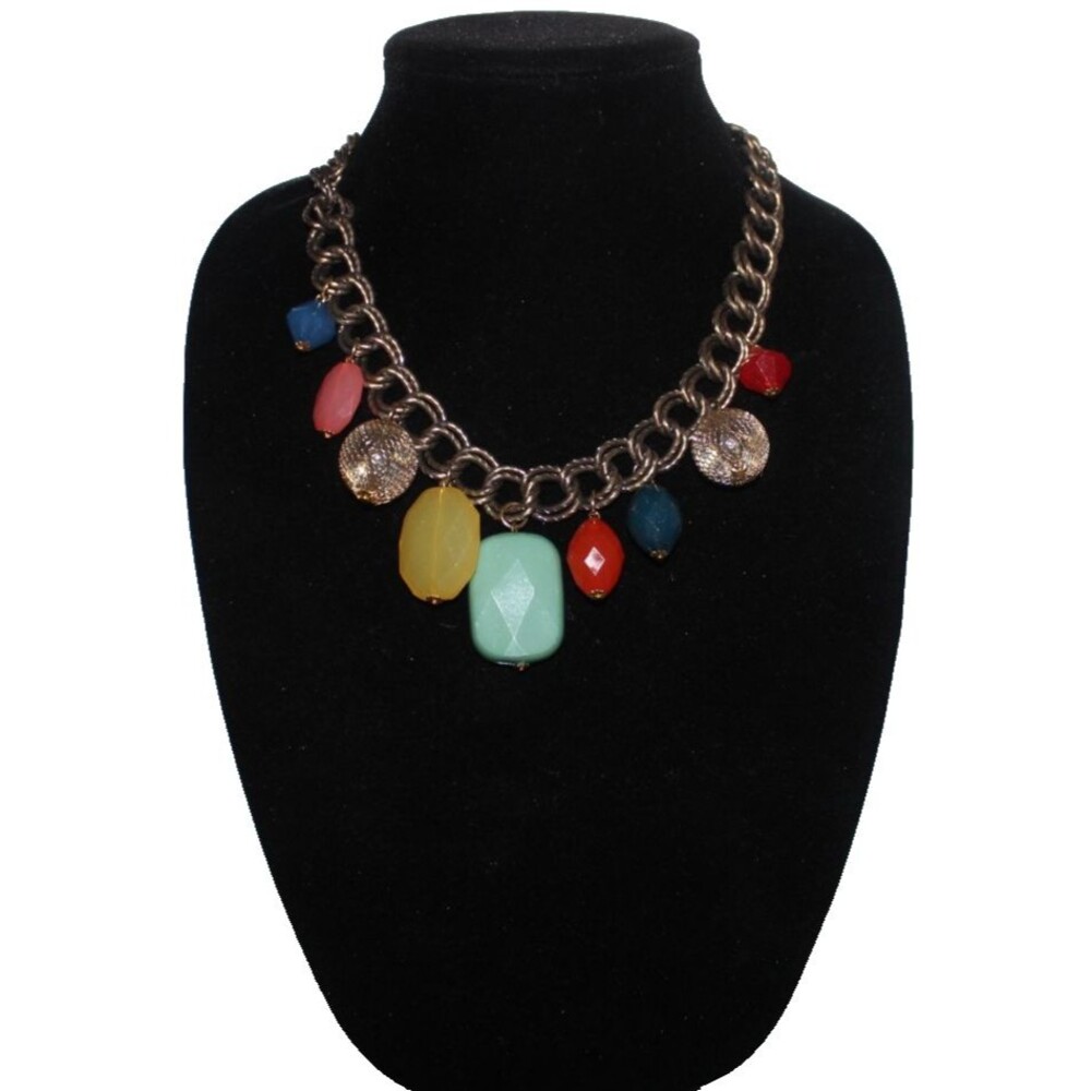 Vintage Bonni J Multi-Colored Charm Statement Necklace